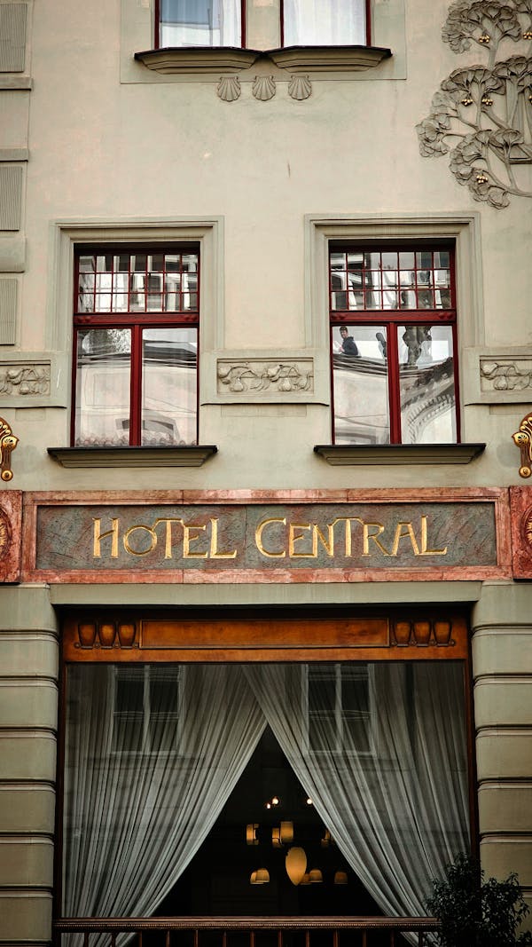 Hotel property photo showing free-photo-of-elegant-facade-of-hotel-central-building